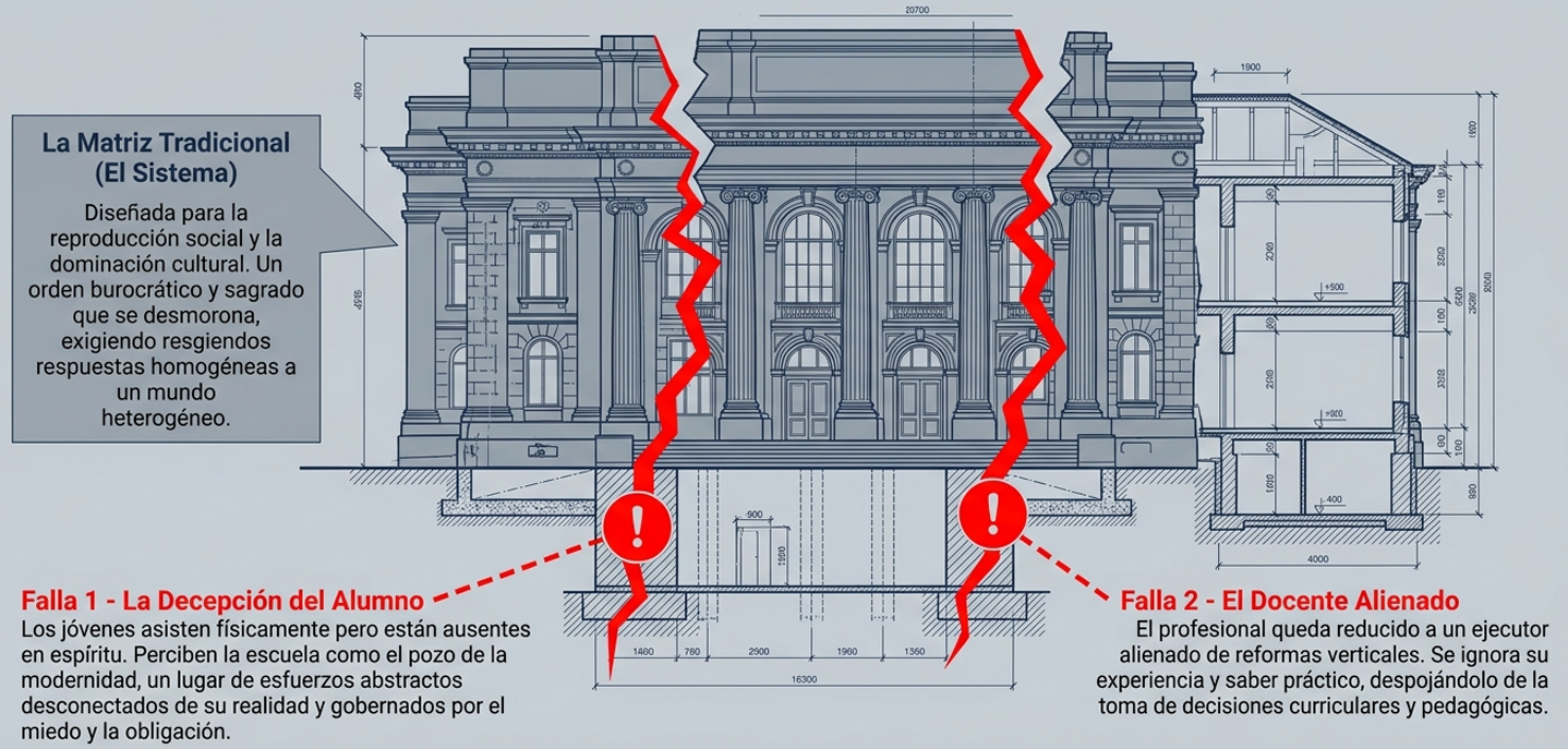 Aborda el dilema de la relevancia. En un mundo conectado, si tu marca no genera impacto (la explosión de luz), simplemente es invisible. La innovación pedagógica es el combustible de este alcance.