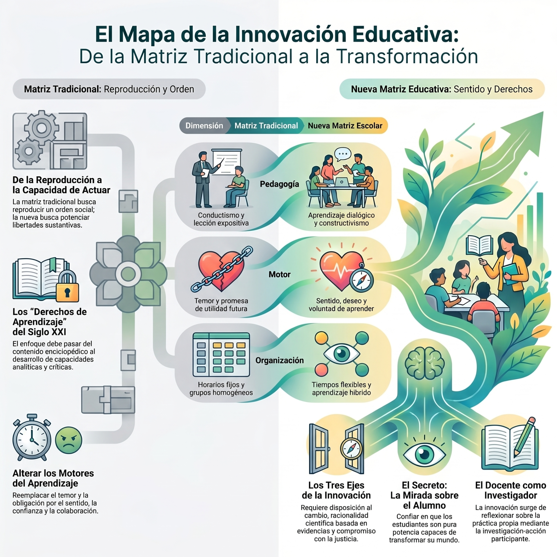 Representa la humanización de la marca corporativa. El primer plano con texturas mecánicas sutiles sugiere una identidad que es robusta y técnica, pero con una mirada humana que genera confianza. Es el equilibrio entre eficiencia tecnológica y empatía pedagógica.
