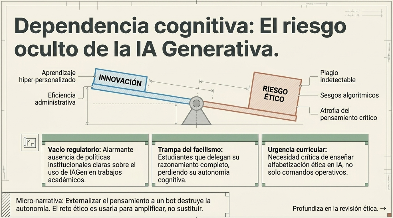 Aborda el dilema de la relevancia institucional. Las universidades tradicionales corren el riesgo de volverse "museos" frente a los nuevos gigantes de la formación digital. Gobernar estratégicamente implica decidir si la institución será un espectador o el arquitecto de estos nuevos horizontes de conocimiento.