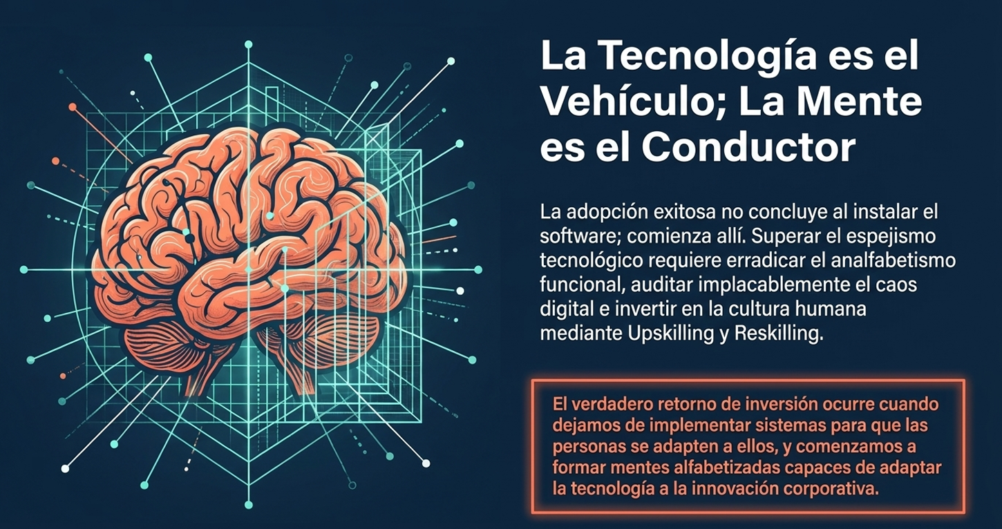 Aborda el dilema de la parálisis por elección. Las instituciones se sienten abrumadas por la oferta tecnológica. El consultor actúa como el guía que ayuda a navegar esta complejidad, asegurando que la tecnología no sea un fin, sino un medio para el crecimiento institucional.