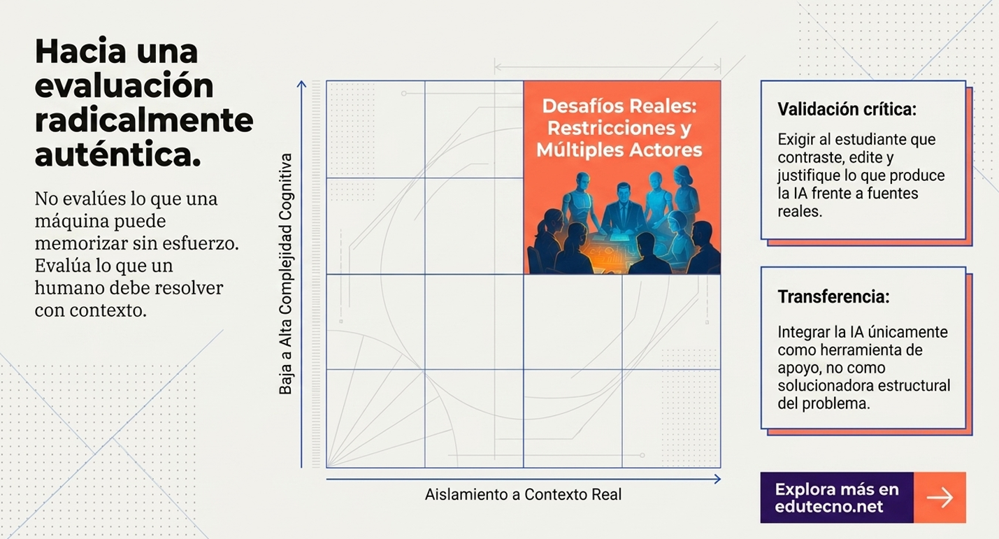 Se vincula con el dilema del proceso vs. el producto. La integridad académica tradicional se centraba en el resultado (la entrega). El rescate de la integridad hoy exige un rediseño donde lo que se valore sea la "construcción" del conocimiento: el rastro del trabajo manual y reflexivo que las manos humanas dejan sobre la idea, algo que la IA no puede replicar.