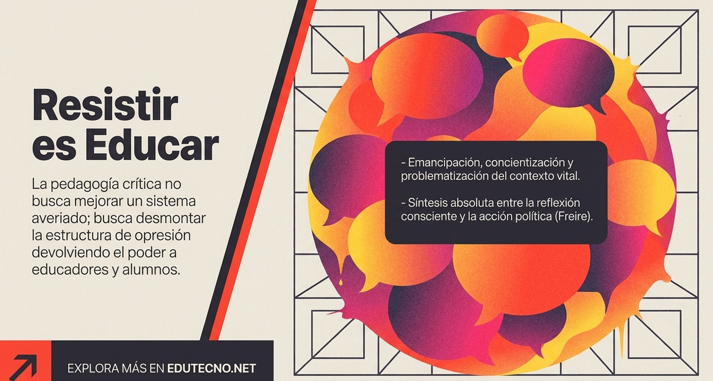 Se vincula con el dilema de la reforma frente a la transformación. La pedagogía crítica no busca simplemente "mejorar" un sistema averiado mediante ajustes técnicos, sino desmontar las estructuras de opresión devolviendo el poder real a los educadores y alumnos a través de la reflexión consciente.