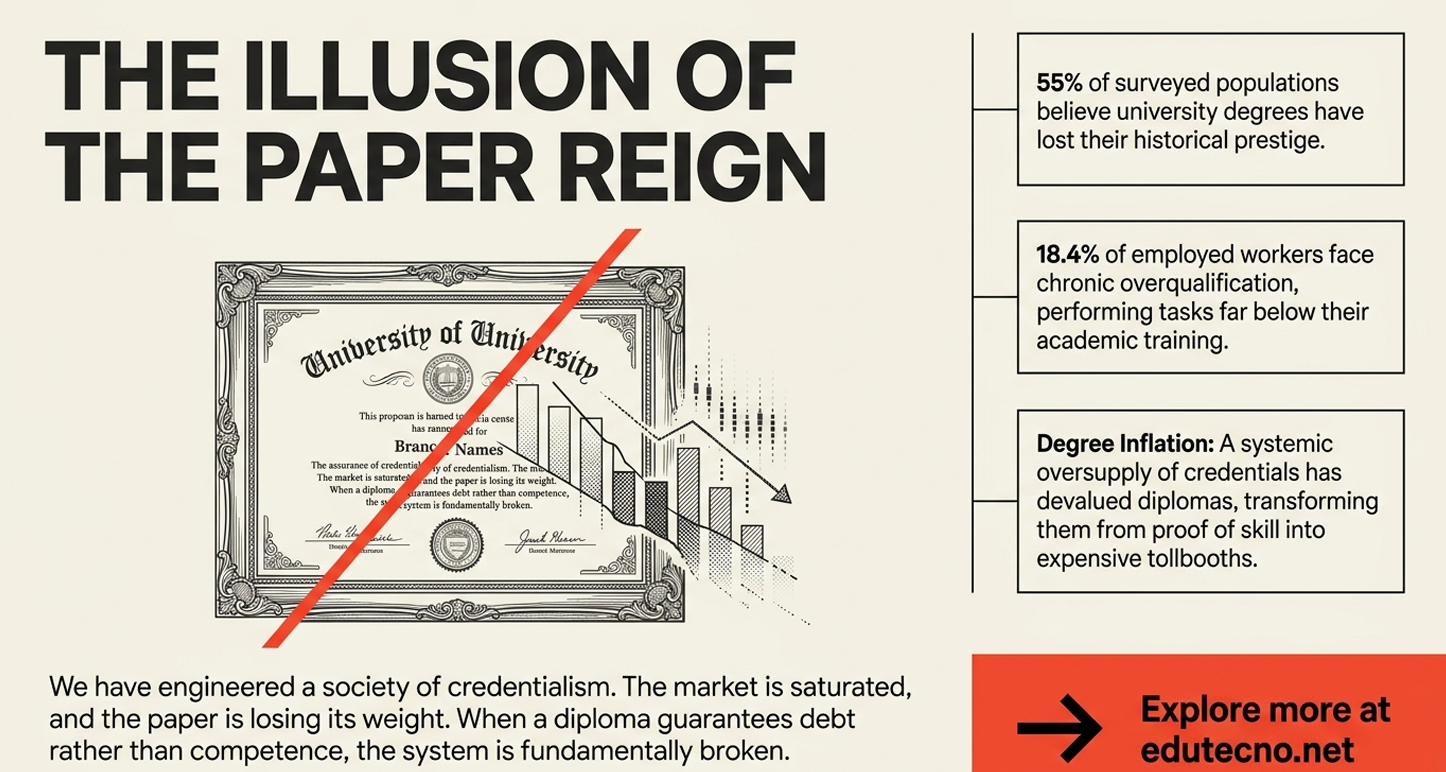This represents a synthesis of systemic parts. The core dilemma is relevance. If an institution is just a "content delivery machine," it cannot compete with free or low-cost AI-driven alternatives. The institutional trust dilemma is existential: unless the institution can prove that the human element (mentorship, community, critical discourse) justifies the financial burden, the "degree" will increasingly be seen as a sunk cost rather than an asset.