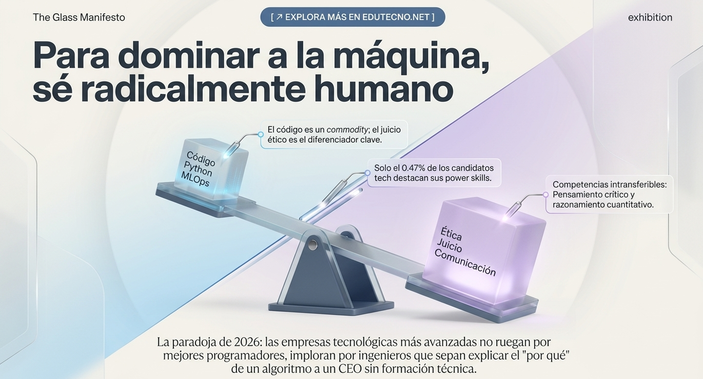Balanza digital con cajas “Código Python”, “Ética” y texto sobre juicio ético y competencias transferibles.