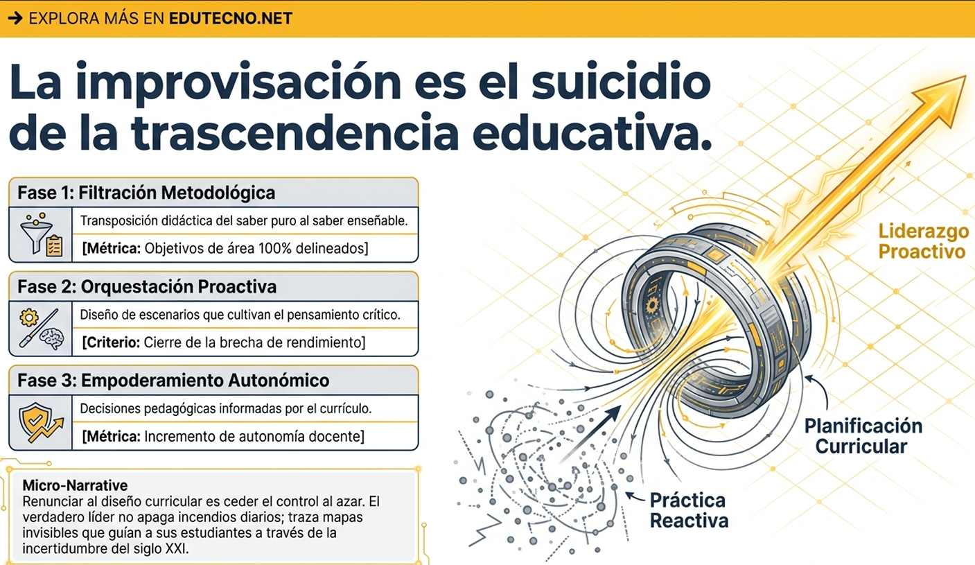 Ilustración educativa con texto sobre improvisación, fases metodológicas y un cerebro-circuito con flechas doradas.
