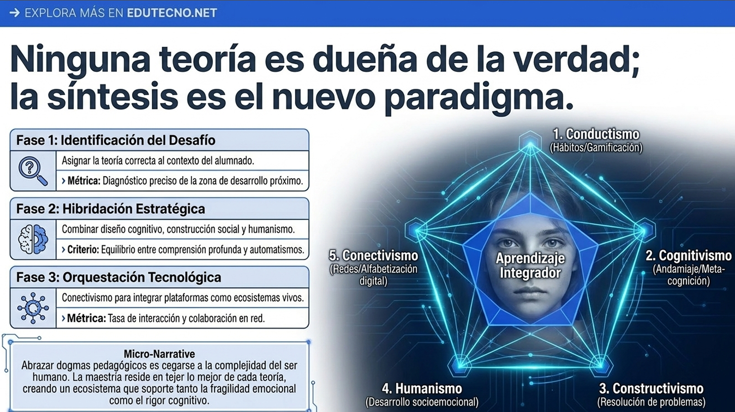 Infografía educativa con texto en español y un rostro central rodeado por un diagrama tecnológico holográfico.